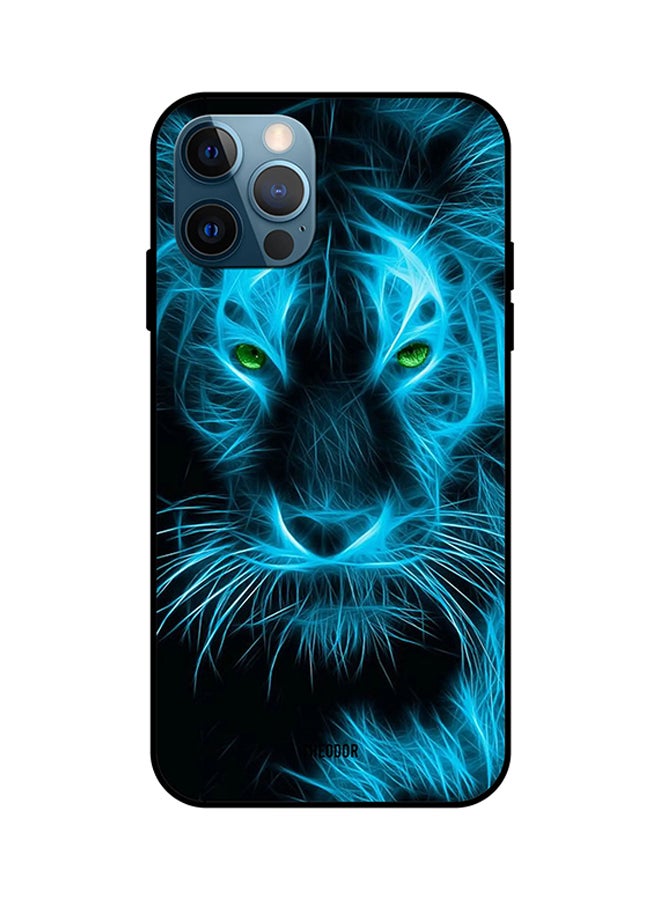 Protective Case Cover For iPhone 12 Pro Lion Blue/Black