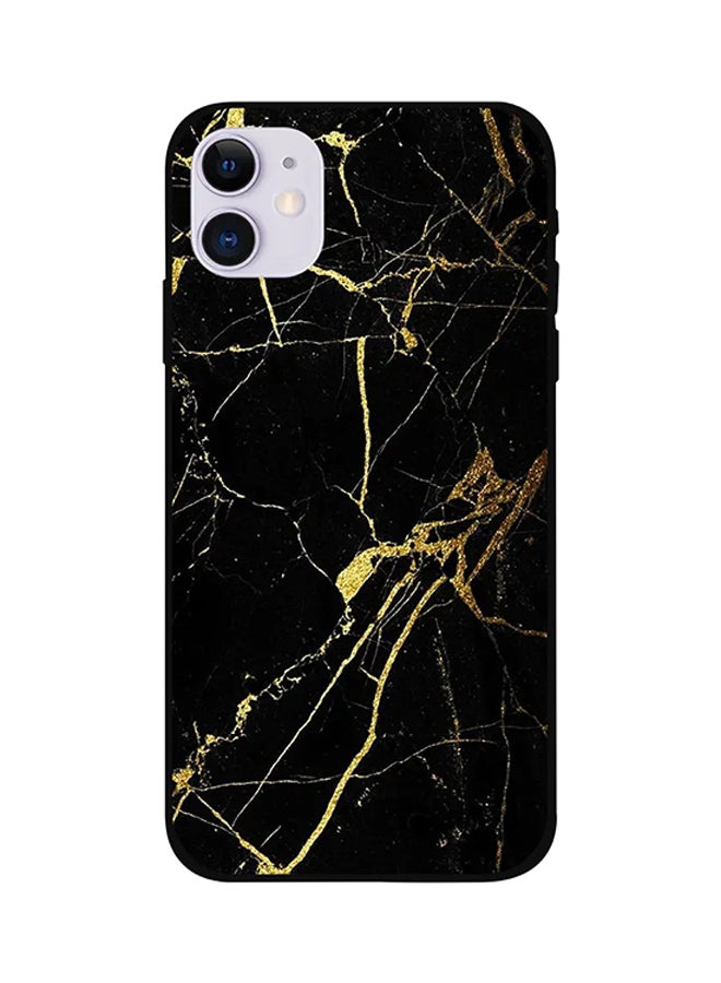 Theodor Marble Texture Protective Case Cover For iPhone 12 Black/Gold
