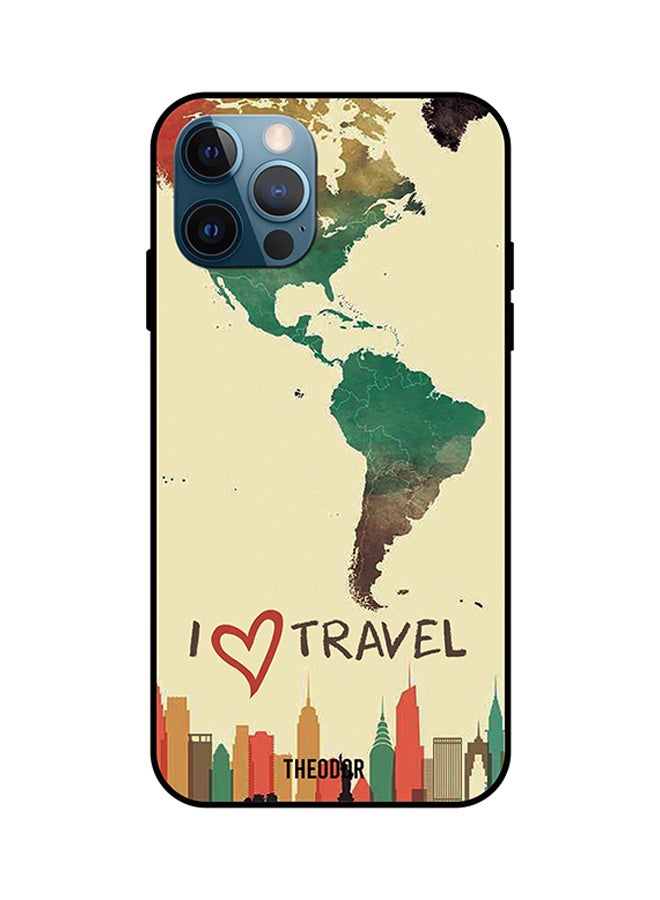 Theodor I Love Travel Protective Case Cover For iPhone 12 Pro Multicolour