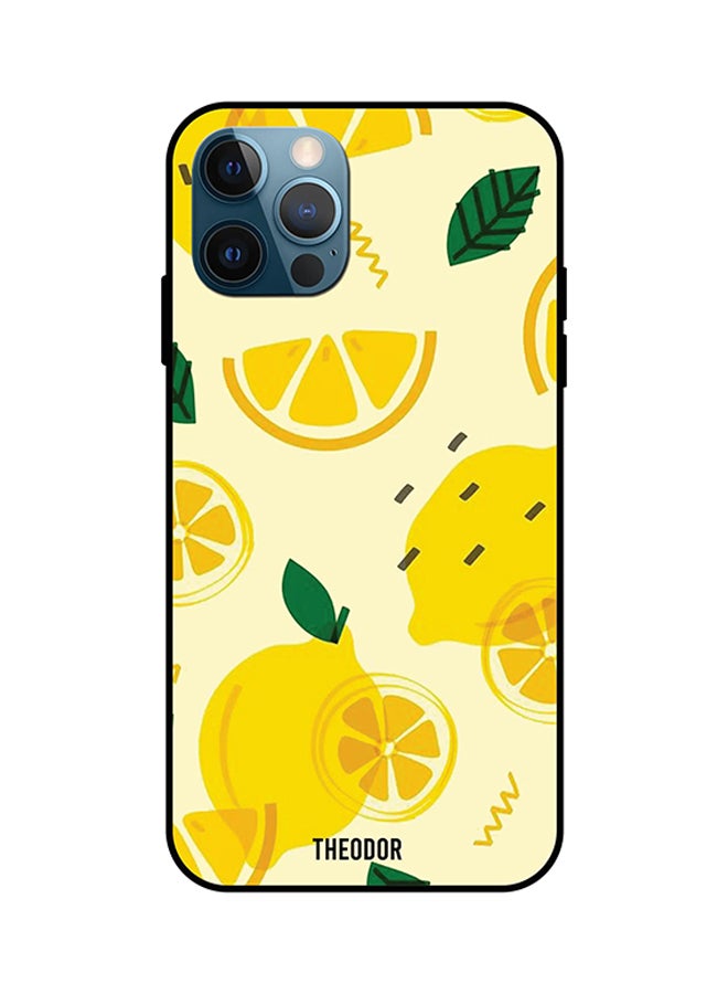 Theodor Protective Case Cover For iPhone 12 Pro Lemons Background Cream Beige/Yellow/Green