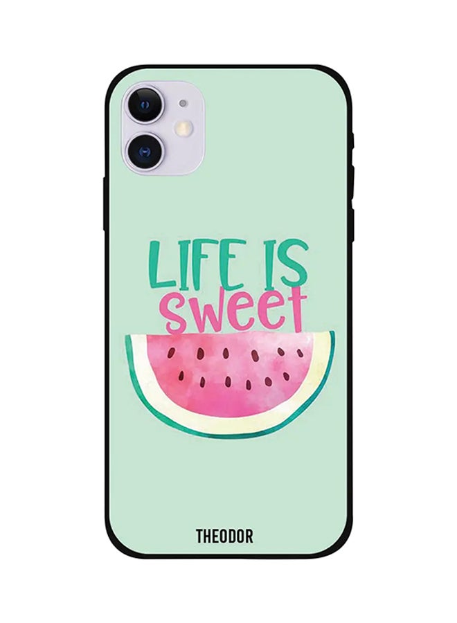 Theodor Life Is Sweet Protective Case Cover For iPhone 12 Green/Pink