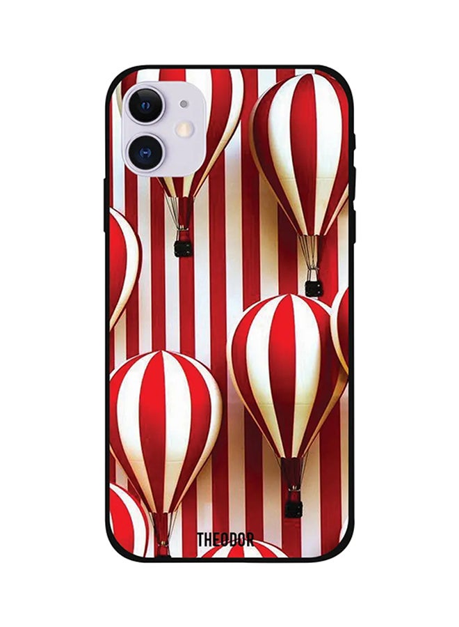 Theodor Patterned Air Balloon Protective Case Cover For iPhone 12 Red/White