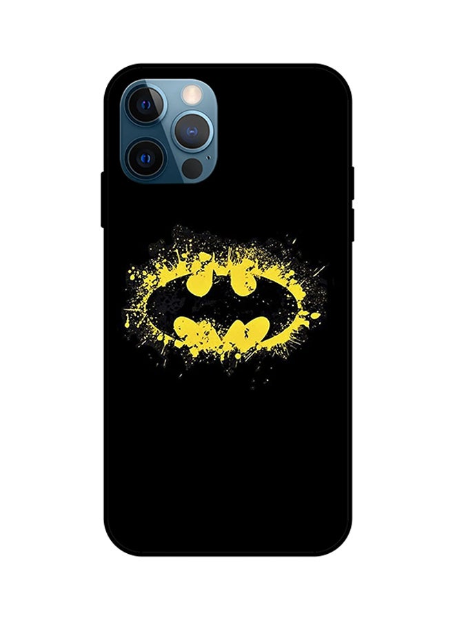 Batman Logo Protective Case Cover For iPhone 12 Pro Black/Yellow