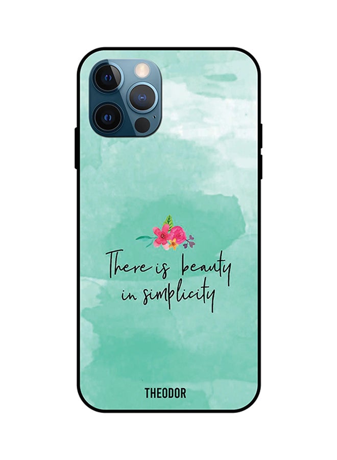 Theodor Protective Case Cover For iPhone 12 Pro Max Beauty Is Simplicity Green/Pink/Black