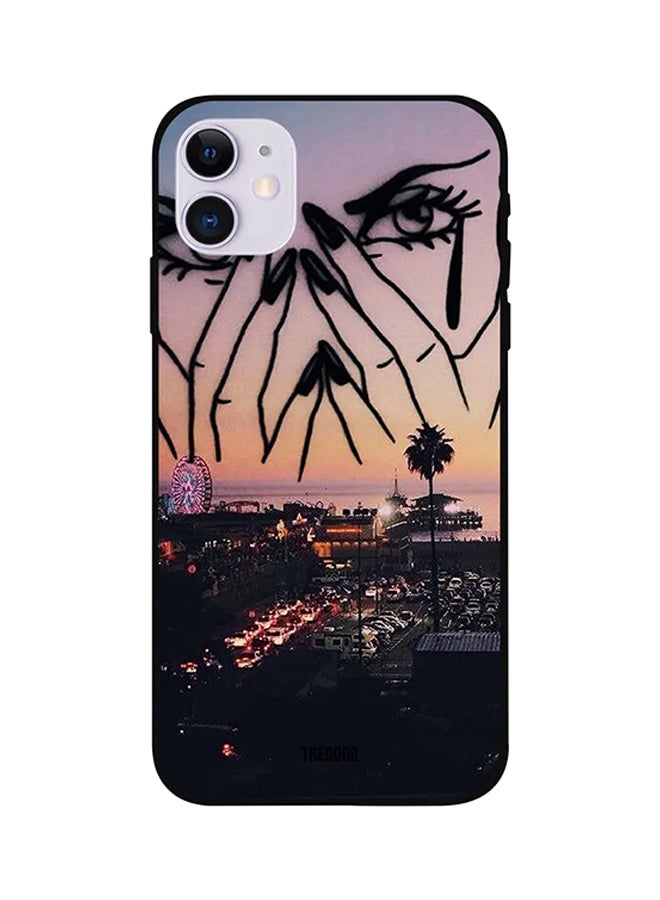 Protective Case Cover For iPhone 12 Mini Girl Hiding Face Multicolour