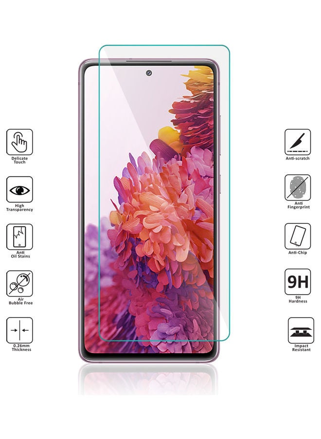 دبليو تيك مجموعة لاصقات حماية للشاشة من الزجاج المقوى لهاتف سامسونج جالاكسي S20 FE مكونة من قطعتين شفاف - Image 2
