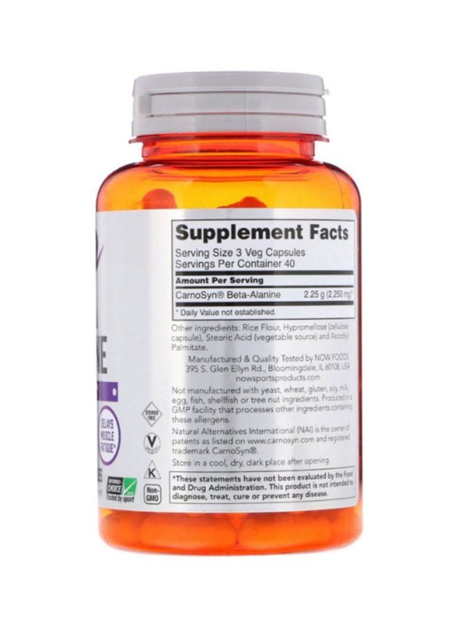 Now Foods Now Foods Beta-Alanine Dietary Supplement 120 Veg Capsules - Image 2