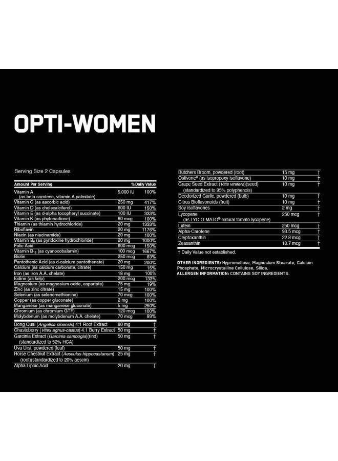 Optimum Nutrition - On High Protency Opti-Women Dietary Supplement - 120 Capsules - Image 1