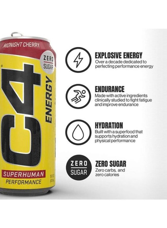 C4 Performance Energy Drink Zero Sugar Sport Plus Fitness Midnight Cherry 473ml - Pack of 12 - v1615223513/N42715445A_2