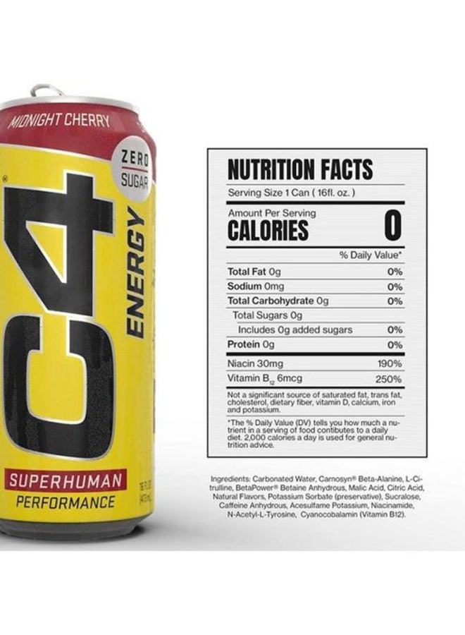 C4 Performance Energy Drink Zero Sugar Sport Plus Fitness Midnight Cherry 473ml - Pack of 12 - v1615223513/N42715445A_3