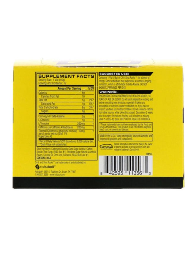 CELLUCOR - C4 Shot Rocks Pre-Workout - Icy Blue Razz - 12 Servings - Image 1