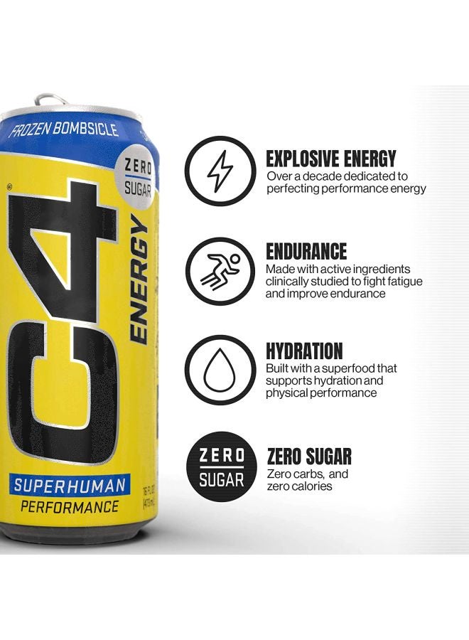 CELLUCOR - C4 Original Pre-Workout Energy Ready to Drink - Frozen Bombsicle - Pack of 12 - Image 1