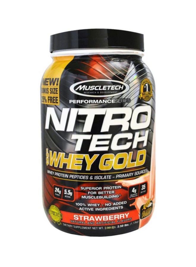 MuscleTech Nitro Tech Whey Gold Protein Powder - Strawberry - Image 1