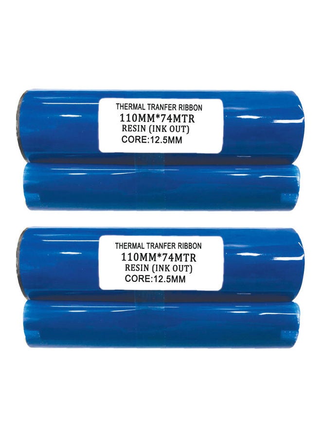 Office Maker 2-Piece Thermal Transfer Wax Ribbon Black - Image 1