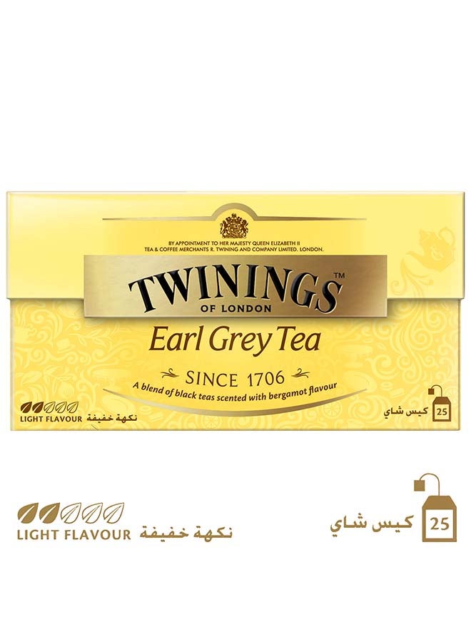 Twinings Earl Grey Traditional Blend Of Black Tea Bags Scented With Bergamot Flavor 50grams  - Image 1