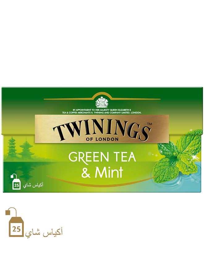 Twinings - Green Tea With Mint 25 Teabags 37.5grams - Image 1