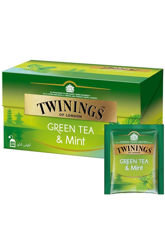 Twinings - Green Tea With Mint 25 Teabags 37.5grams - Image 1