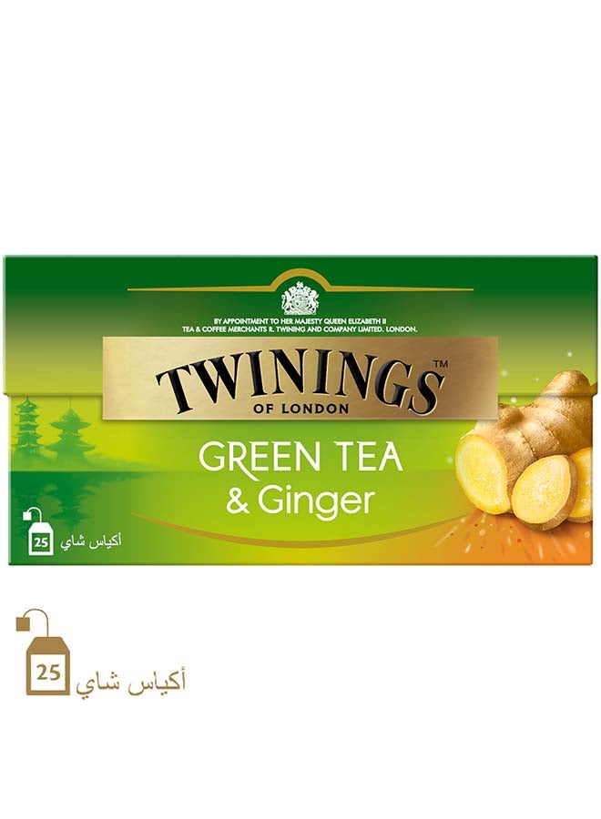 Twinings - Ginger Green Tea 25 Teabags 40grams - Image 1