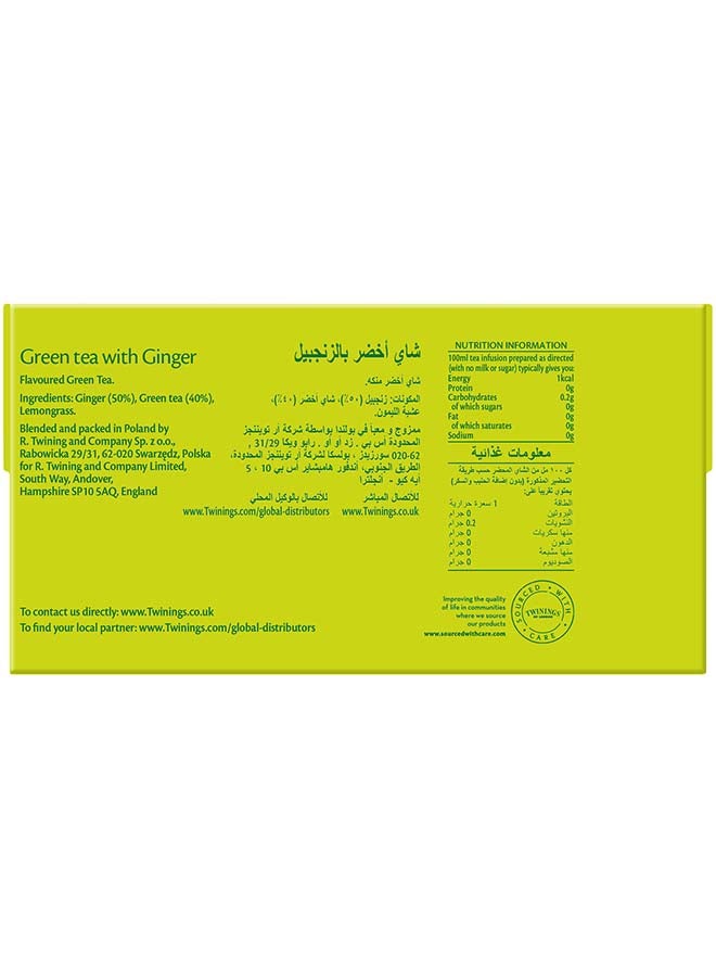 Twinings - Ginger Green Tea 25 Teabags 40grams - Image 1
