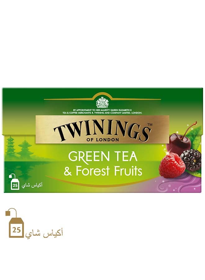 تويننجز شاي أخضر بنكهة فواكه الغابات - 25 كيس 1.5جرام  - Image 1
