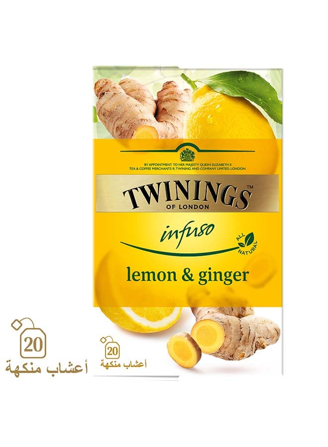 Twinings - Infuso Lemon And Ginger Tea 20 Bags 1.5grams - Image 1