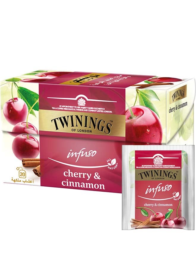 Twinings - Infuso Cherry And Cinnamon Tea Made With All Natural Ingredients 20 Bags 40grams - Image 1