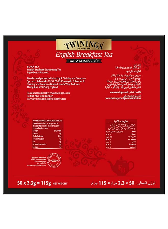 Twinings - English Breakfast Extra Strong Tea 100 Bags 2.3grams - Image 1