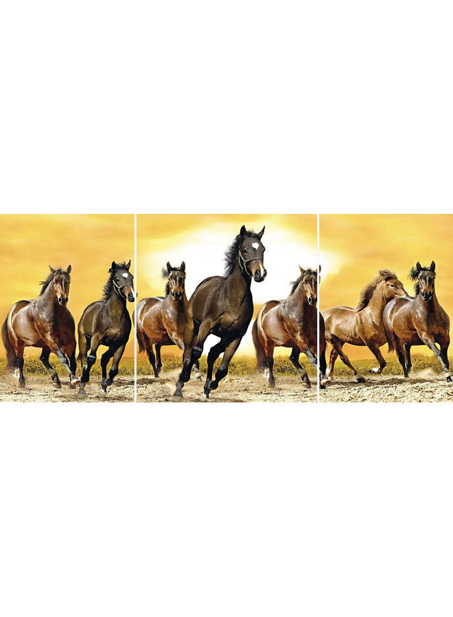 Zoot 3-Piece Seven Black Horses Wall Art Multicolour 50x120cm
