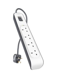 belkin Belkin Bsv400Af2M 4-Way Surge Protection Strip With 2 Meters Cord Length - Heavy Duty Electrical Extension Socket, Durable And Robust Housing, 14Awg Capacity With On/Off Switch - White, 2 Meter V1 White 2meter  - Image 2