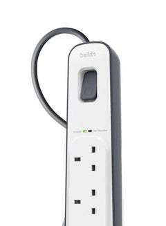 belkin Belkin Bsv400Af2M 4-Way Surge Protection Strip With 2 Meters Cord Length - Heavy Duty Electrical Extension Socket, Durable And Robust Housing, 14Awg Capacity With On/Off Switch - White, 2 Meter V1 White 2meter  - Image 3