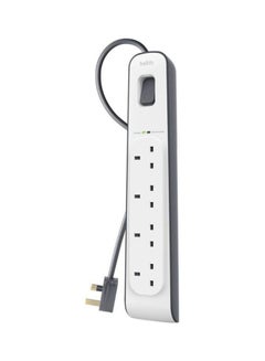 belkin Belkin Bsv400Af2M 4-Way Surge Protection Strip With 2 Meters Cord Length - Heavy Duty Electrical Extension Socket, Durable And Robust Housing, 14Awg Capacity With On/Off Switch - White, 2 Meter V1 White 2meter  - Image 1