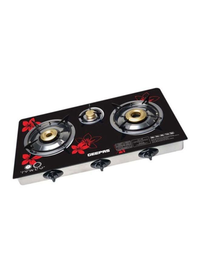 GEEPAS - Gas Cooker, 8mm Tempered Glass Top, GK6759 | Triple Burner Gas Stove | Stainless Steel Frame & Tray | Japanese Piezo | Iron Mixing Tube, Piezo Ignition, Easy To Clean GK6759 Black - Image 1