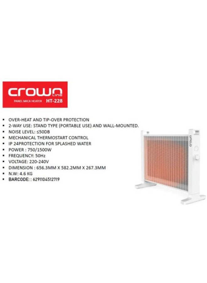 Crownline - Room Heater With Mica Panel 1500W 1500.0 W HT-228 White - Image 1