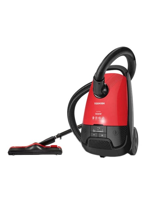 مكنسة كهربائية بقدرة 1800 وات مزودة بفلتر الهواء الجسيمائي العالي الكفاءة وفرشاة غبار 1800 W VC-EA1800SE أحمر وأسود