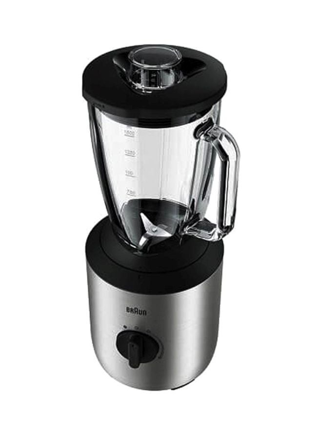 BRAUN - Power Blender, Glass Jug, Variable Speeds, Pulse Function, 0.600L Smoothie2Go Bottles, Dishwasher Safe 1.5 L 800 W JB3272SI Silver/Clear/Black - Image 1