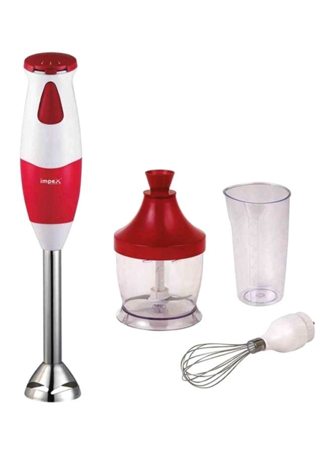 إمبكس مجموعة خلاط يدوي وقطاعة قائمة بذاتها HB3207 أبيض/أحمر/فضي