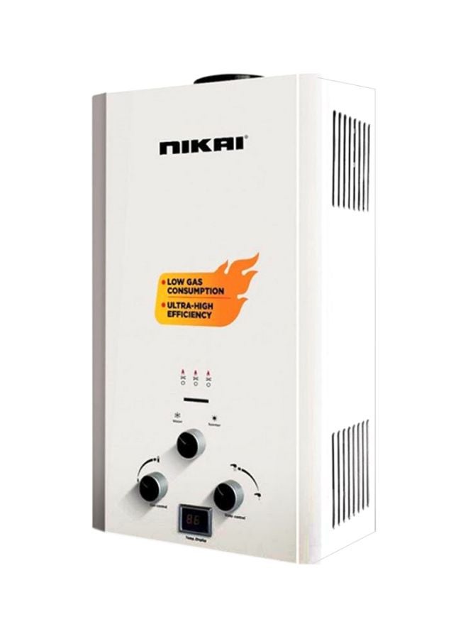 نيكاي سخان مياه يعمل بالغاز الطبيعي طراز NGHW10 NGWH10A أبيض