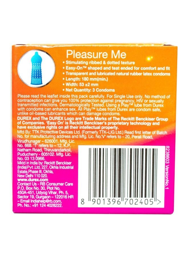 Durex Pack Of 3 Pleasure Me Condom  - Image 2