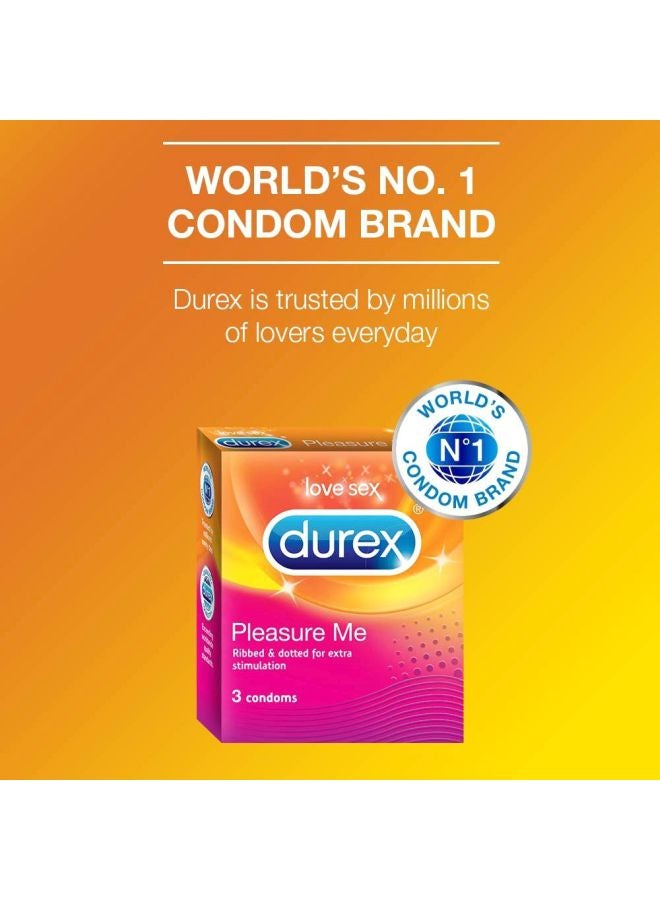 Durex Pack Of 3 Pleasure Me Condom  - Image 4