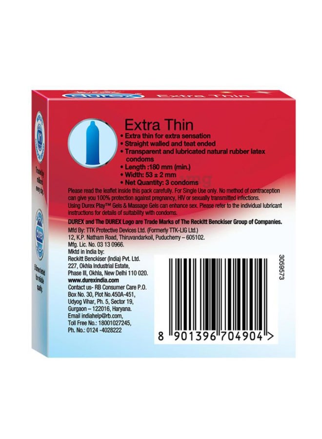 Durex Extra Thin Condom - 3 Pieces  - Image 3