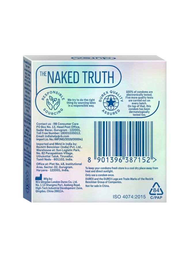 Durex - Invisible Extra Thin Condom Pack of 3 - Image 1