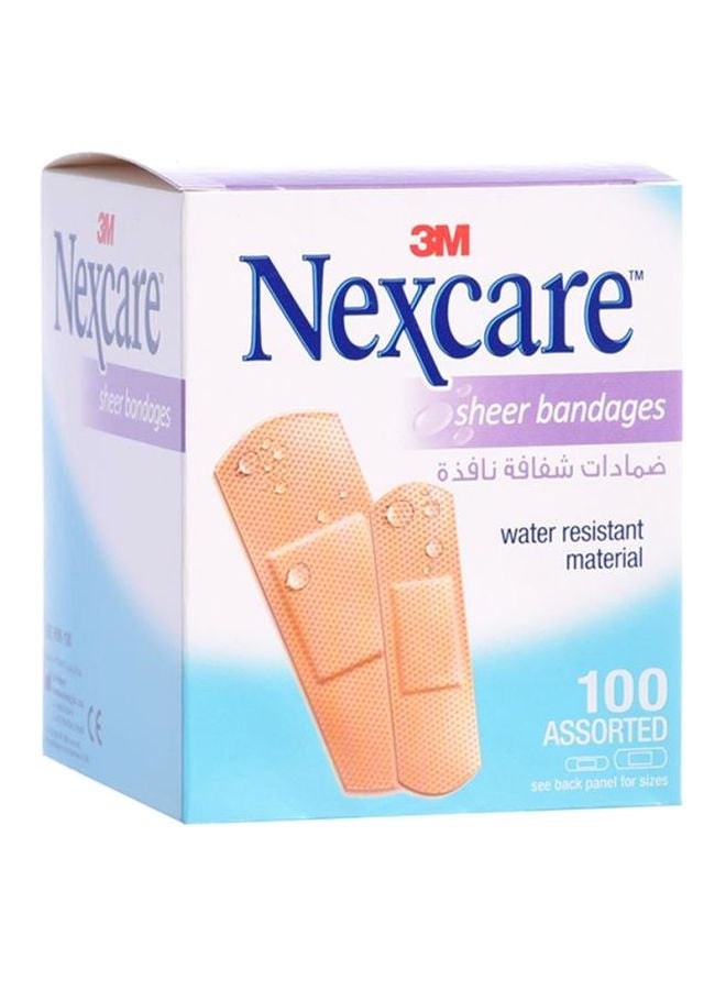 3M - 100 Assorted Piece- Sheer Adhesive Bandages - Image 1