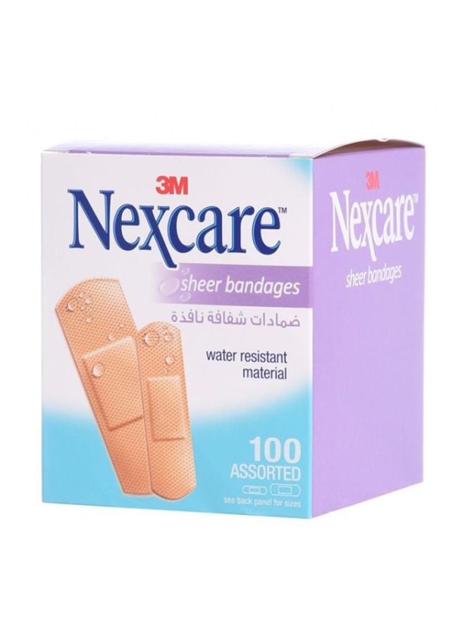 3M - 100 Assorted Piece- Sheer Adhesive Bandages - Image 1