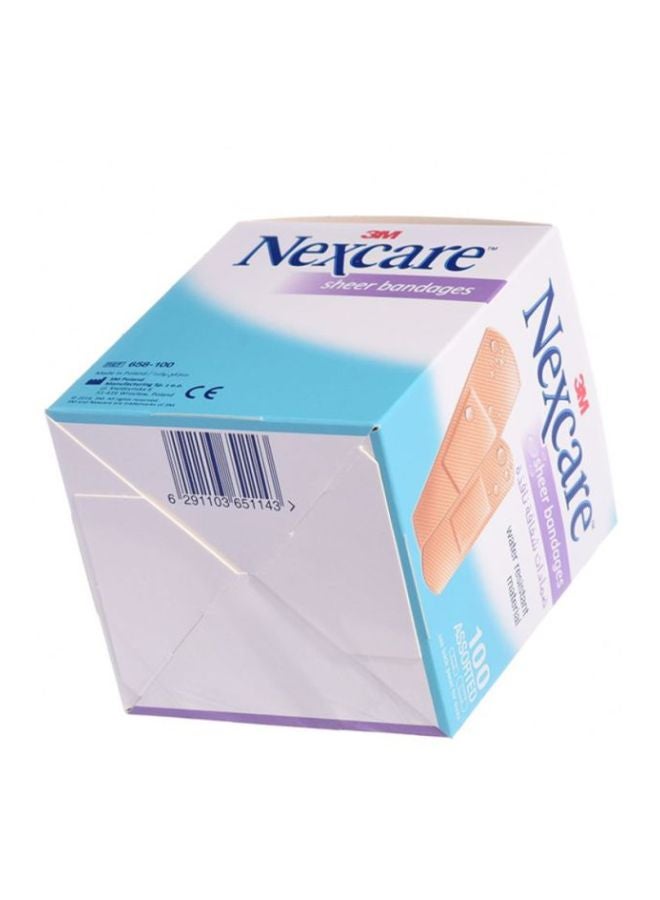 3M - 100 Assorted Piece- Sheer Adhesive Bandages - Image 1
