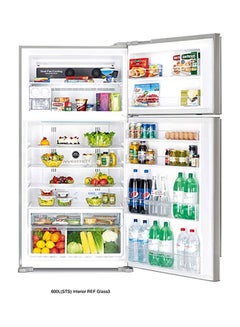 HITACHI 990L Gross Top Mount Double Door Premium Refrigerator , 10 Year Warranty on Inverter Compressor, 2 Doors Fridge, Dual Fan Cooling, LED Panel, Twist Ice Tray- 1 Year Warranty RV990PUK1K White  - Image 3