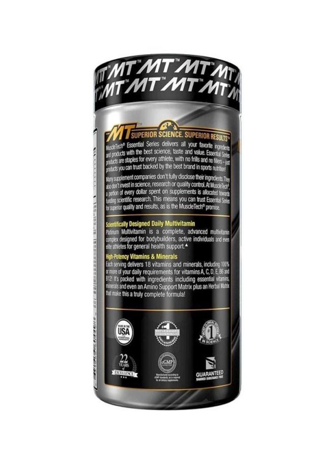 MuscleTech - Essential Series Platinum Multi-Vitamin Dietary Supplement - 90 Tablets - Image 1