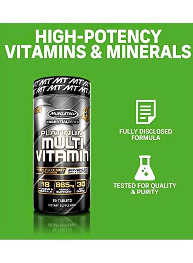 MuscleTech - Essential Series Platinum Multi-Vitamin Dietary Supplement - 90 Tablets - Image 1
