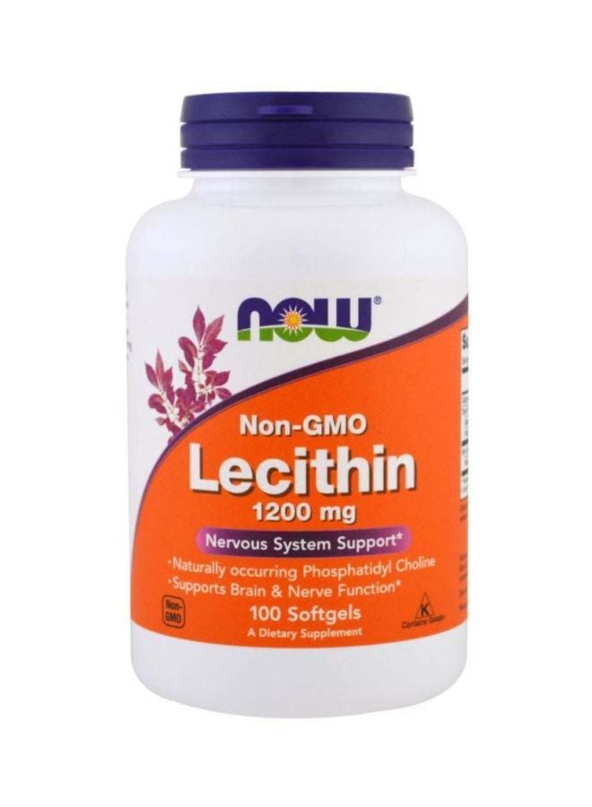 Now Foods Lecithin Dietary Supplement 1200mg - 100 Softgels  - Image 1