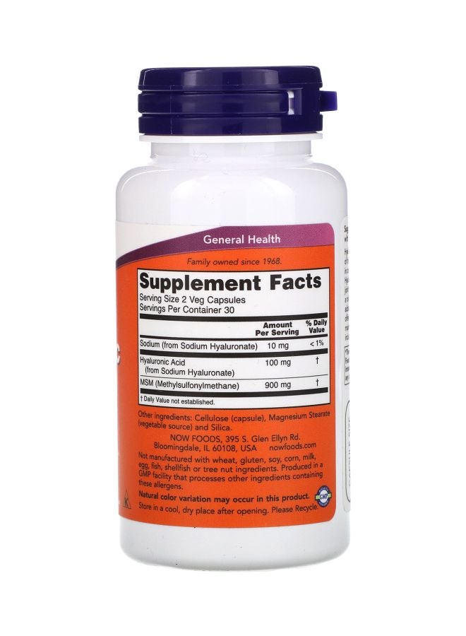 Now Foods - Hyaluronic Acid Dietary Supplement 50 Mg - 60 Capsules - Image 1