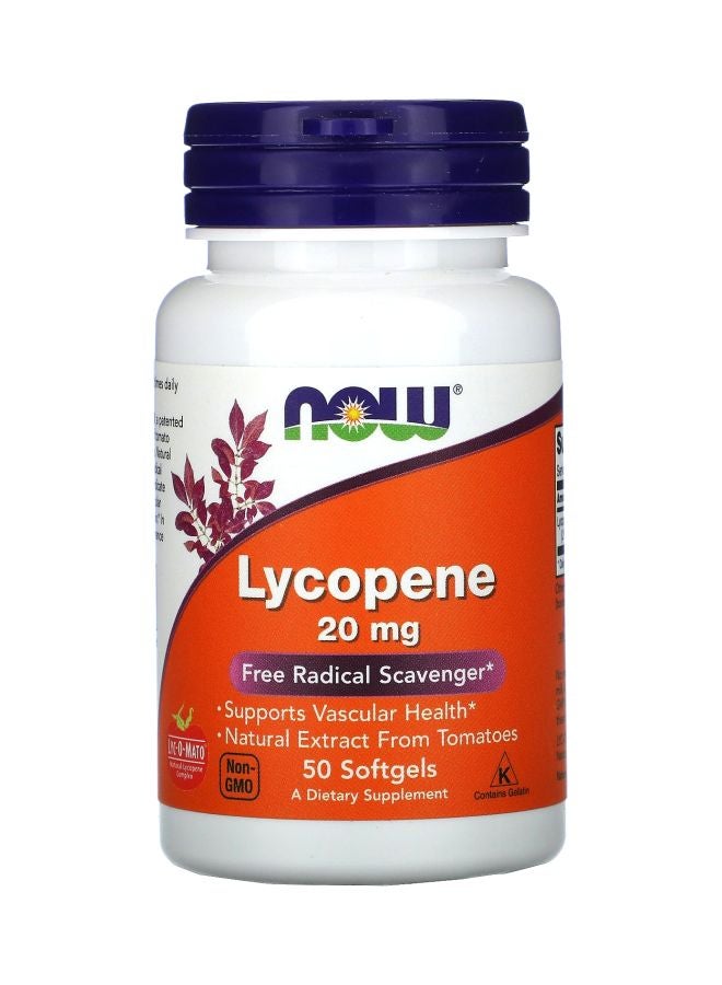 Now Foods Lycopene 20mg 50 Softgel - Image 1